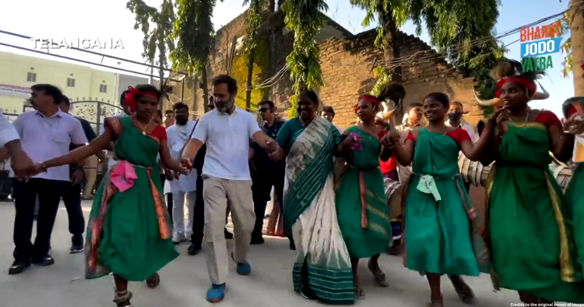 Bharat Jodo Yatra: Rahul Gandhi shakes a leg with tribal dancers in Telangana